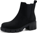 Women Platform Ankle Boots with 2in Chunky Heel - Chelsea Slip-On