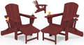 Folding Adjustable Adirondack Chair with Ottoman & 2 Cup Holders