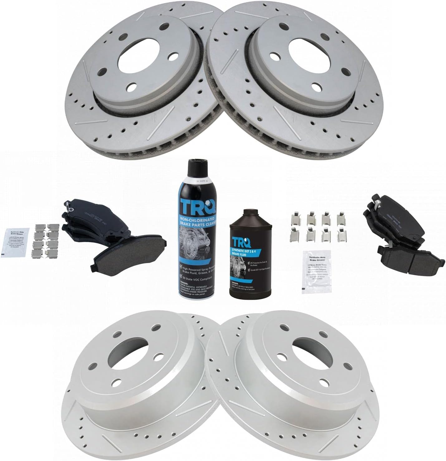 TRQ Performance Brake Pad & Rotor Kit for 2007-2018 Jeep Wrangler