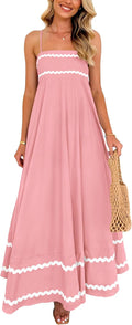 Women's Summer Flowy Maxi Dress with Ruffle - Lightweight