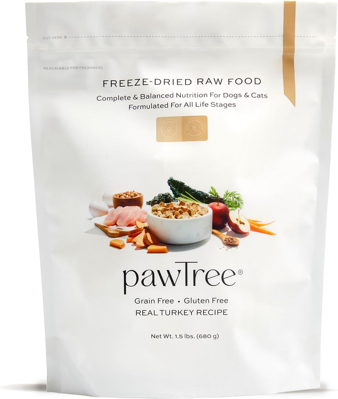 pawTree Freeze-Dried Raw Food for Dogs & Cats - Turkey Nutrition