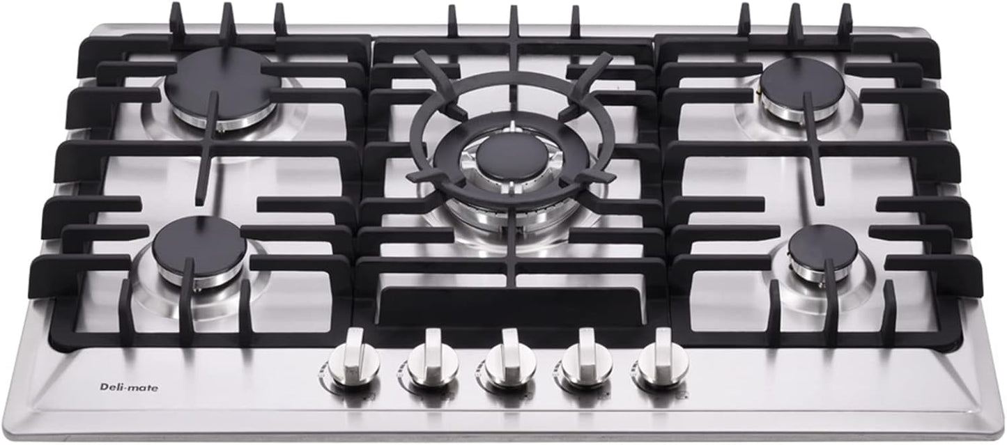 DM527-02 30 Inch Stainless Steel Built-in 5 Burner Gas Cooktop