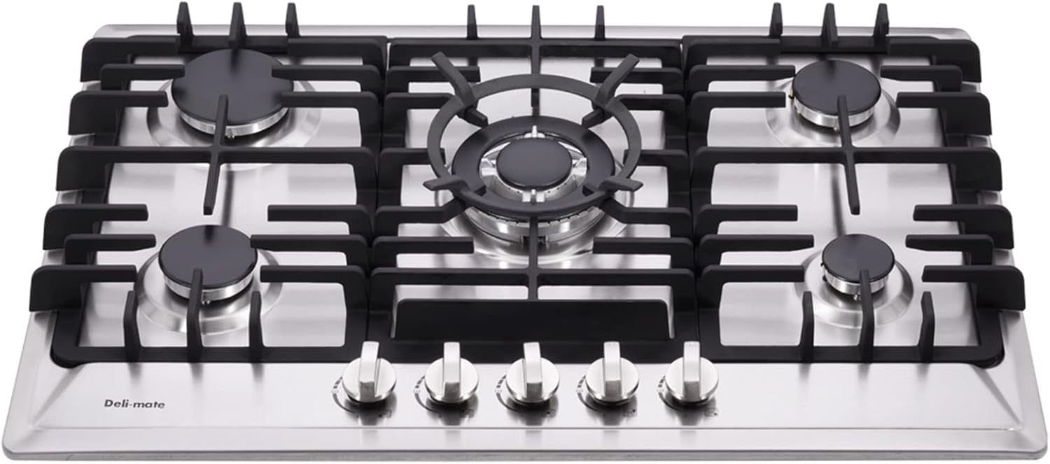 DM527-02 30 Inch Stainless Steel Built-in 5 Burner Gas Cooktop