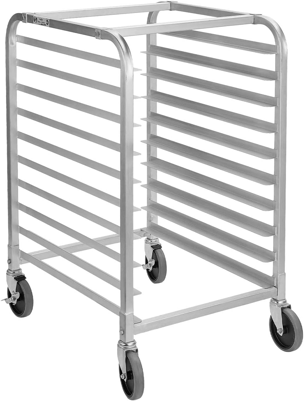10 Tier Aluminum Bun Pan Rack with Wheels for Commercial Use