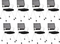 Stackable Foldable Office Chairs with Ergonomic Lumbar Support - 8pk