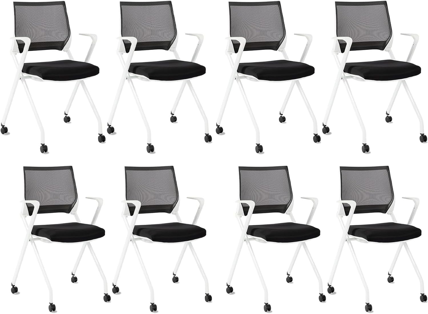 8pk CLATINA Foldable Office Chairs - Lumbar Support
