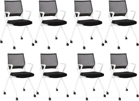 8pk CLATINA Foldable Office Chairs - Lumbar Support