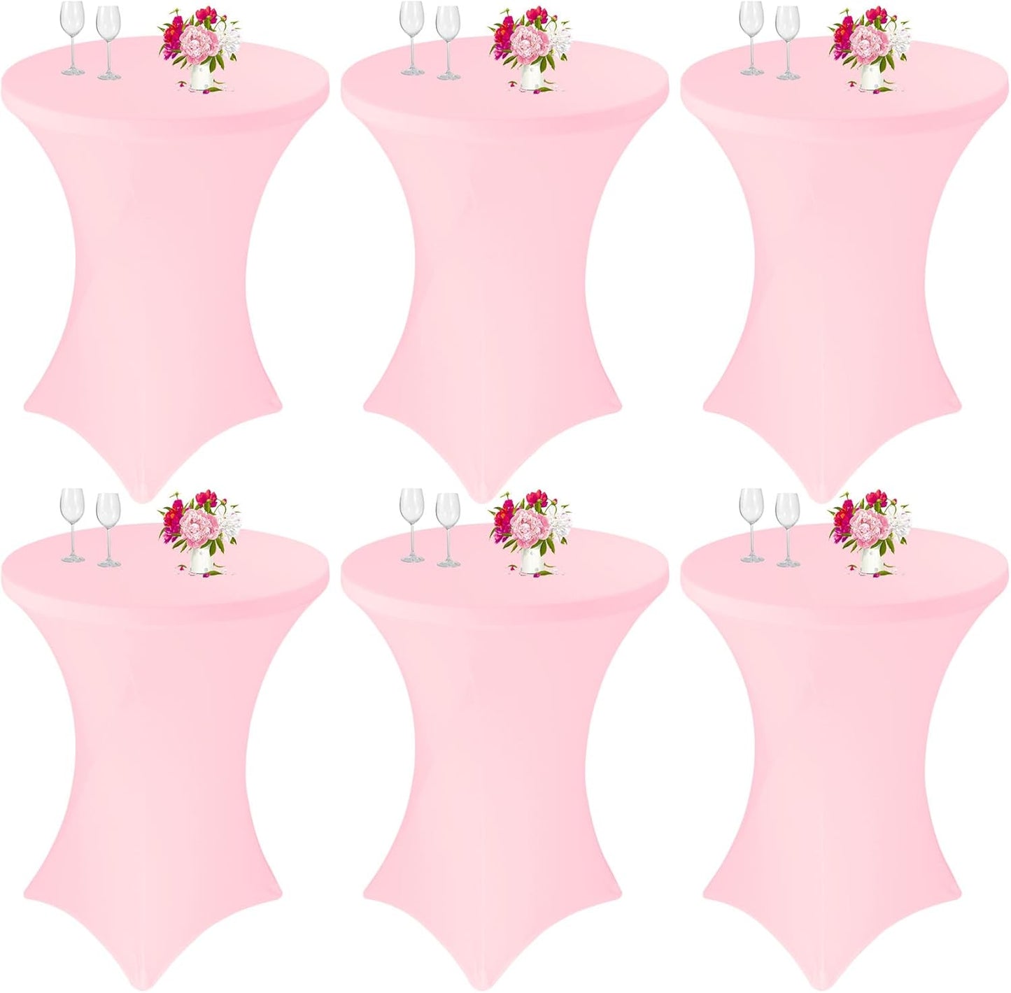 6 Pack Cocktail Spandex Tablecloth for Elegant Party Decor