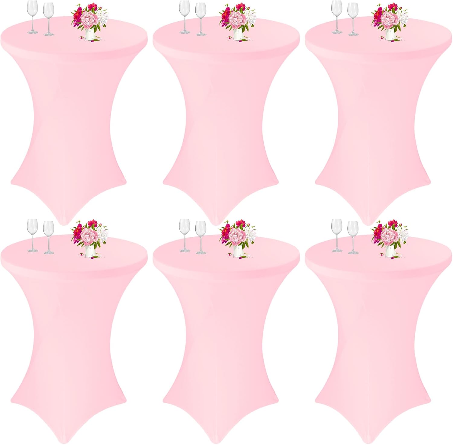 6 Pack Cocktail Spandex Tablecloth for Elegant Party Decor