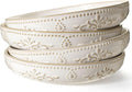 Artena Pasta Bowls 50oz Set of 4 - Large White Ceramic Serving Bowls