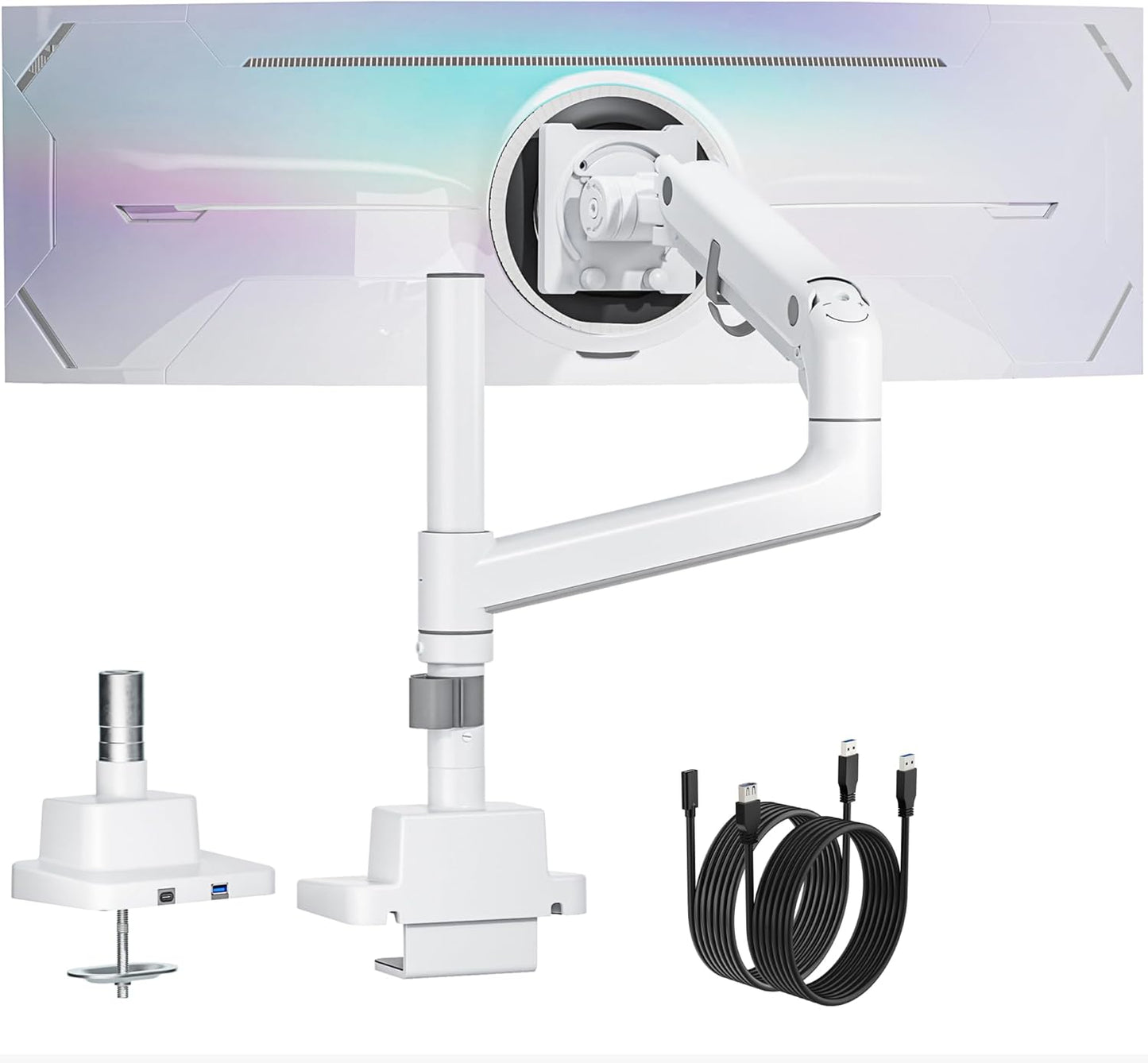 monTEK Heavy-Duty Single Monitor Arm for 17-57 inch Screens