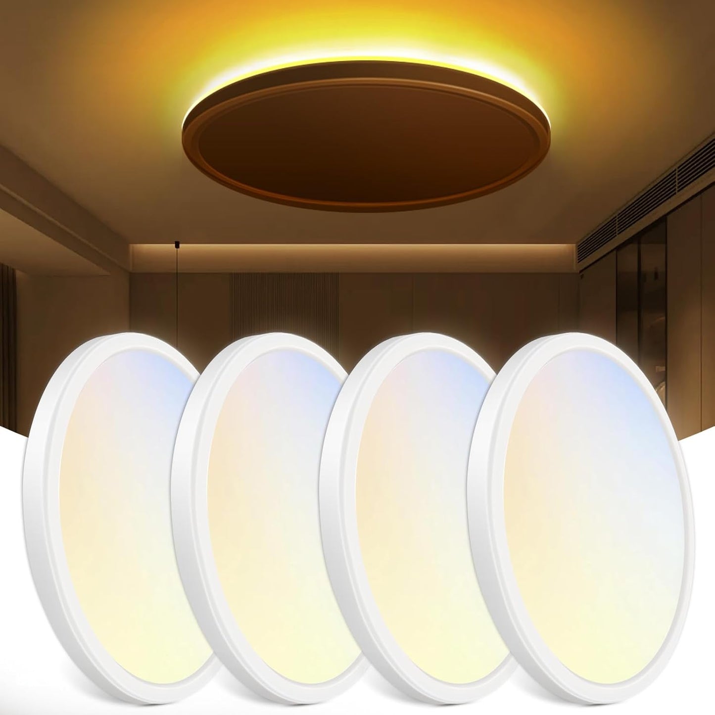 Zemty 12 Inch LED Ceiling Light with Night Light and Remote