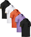 SCODI Mens Polo Shirts 5 Pack - Comfortable Athletic Golf Polos