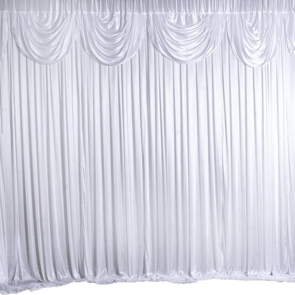BalsaCircle 20ft x 10ft White Decorative Draping Backdrop Curtains