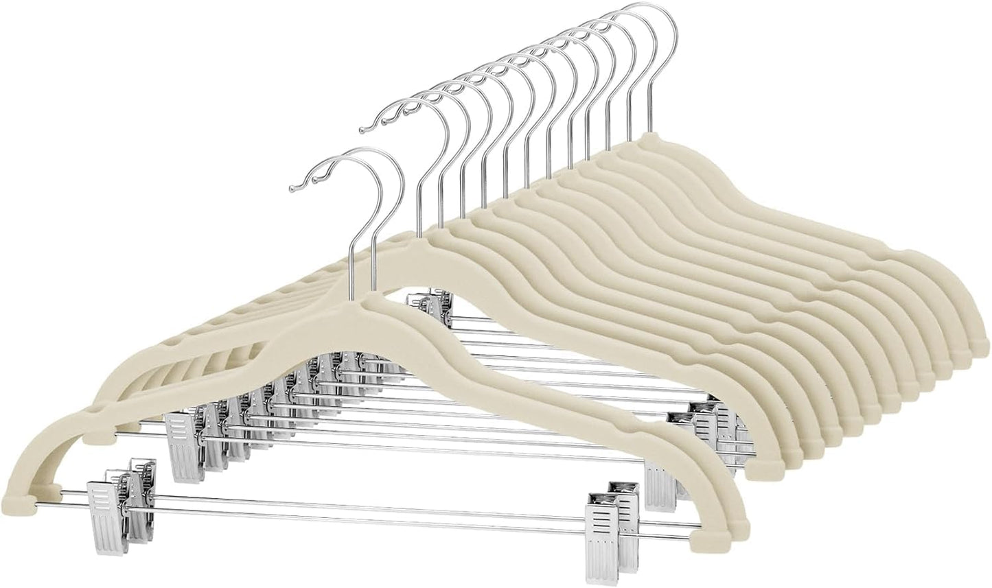 Cozymood Velvet Skirt Hangers Set of 36 Ultra Thin Clips