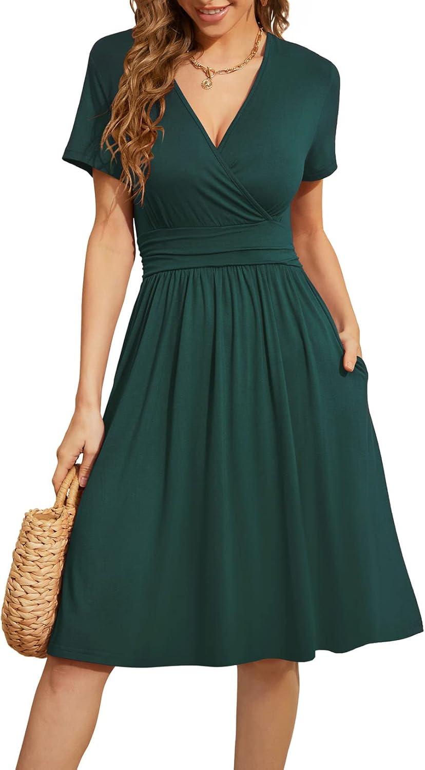 WEACZZY Women's Summer Short Sleeve Casual Floral Dresses