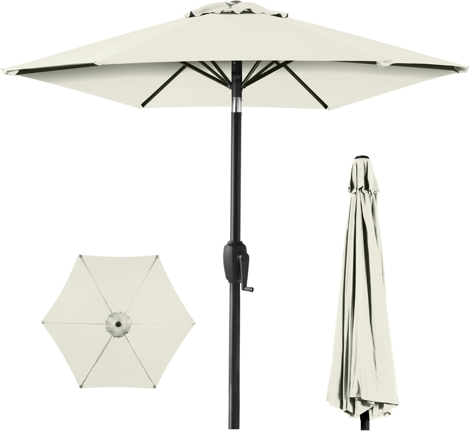 7.5ft Heavy-Duty Round Outdoor Market Table Umbrella for Patio