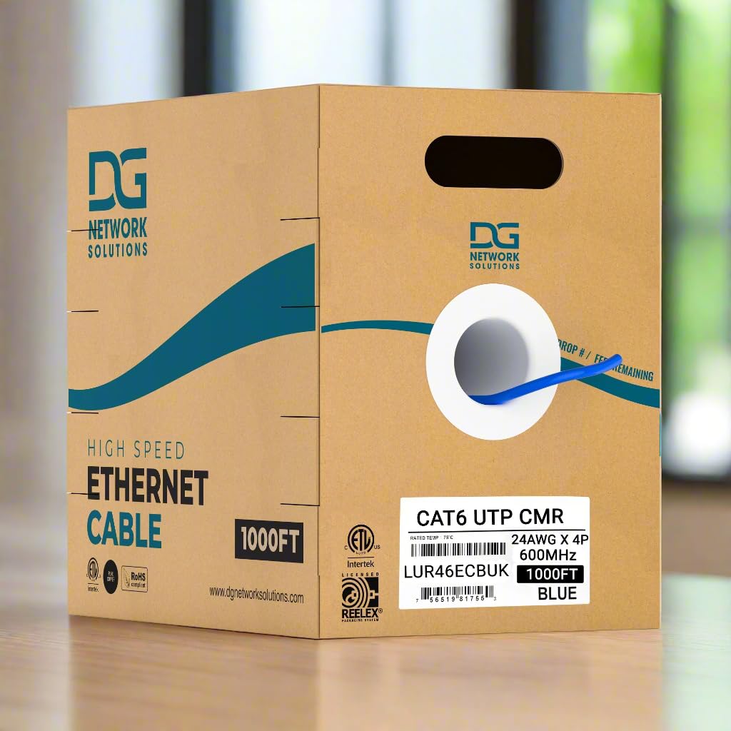 DG Cat6 Riser 1000ft Unshielded 24AWG Solid Copper Cable