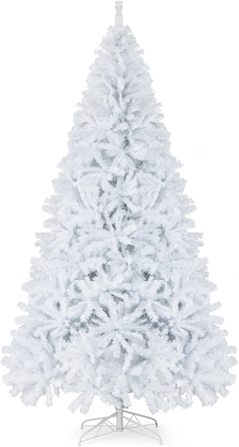 Goplus 9ft White Artificial Christmas Tree for Holiday Decor