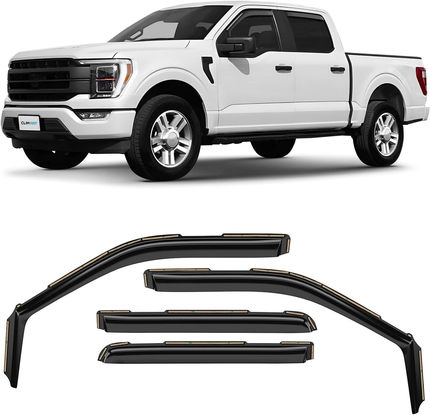 In-Channel Rain Guards for F150 2021-2026 SuperCrew Trucks