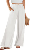 Womens Linen Pants High Waist Wide Leg Palazzo - Summer Loose Fit