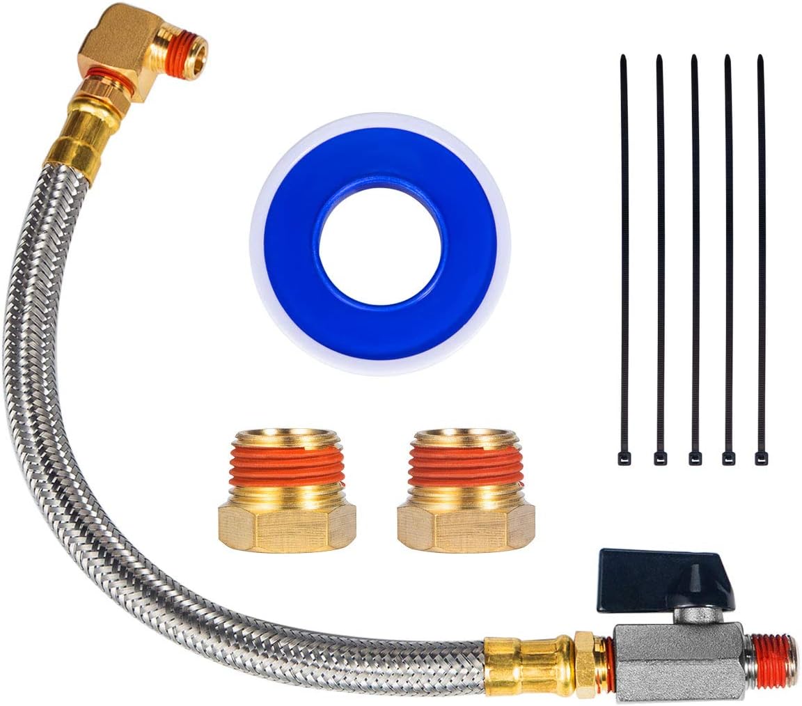 Braided Steel Air Compressor Drain Kit, Breezliy