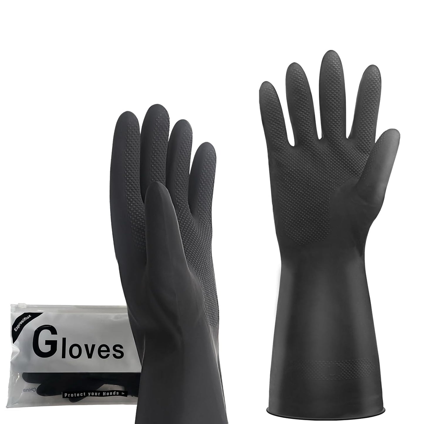 3 Pairs Heavy Duty Waterproof Dishwashing Gloves