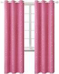 Pink Star Blackout Curtains for Kid's Bedroom - Room Darkening Panels