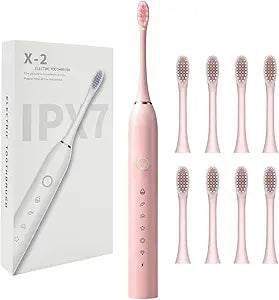 Rechargeable Electric Toothbrush with 8 Brush Heads for All