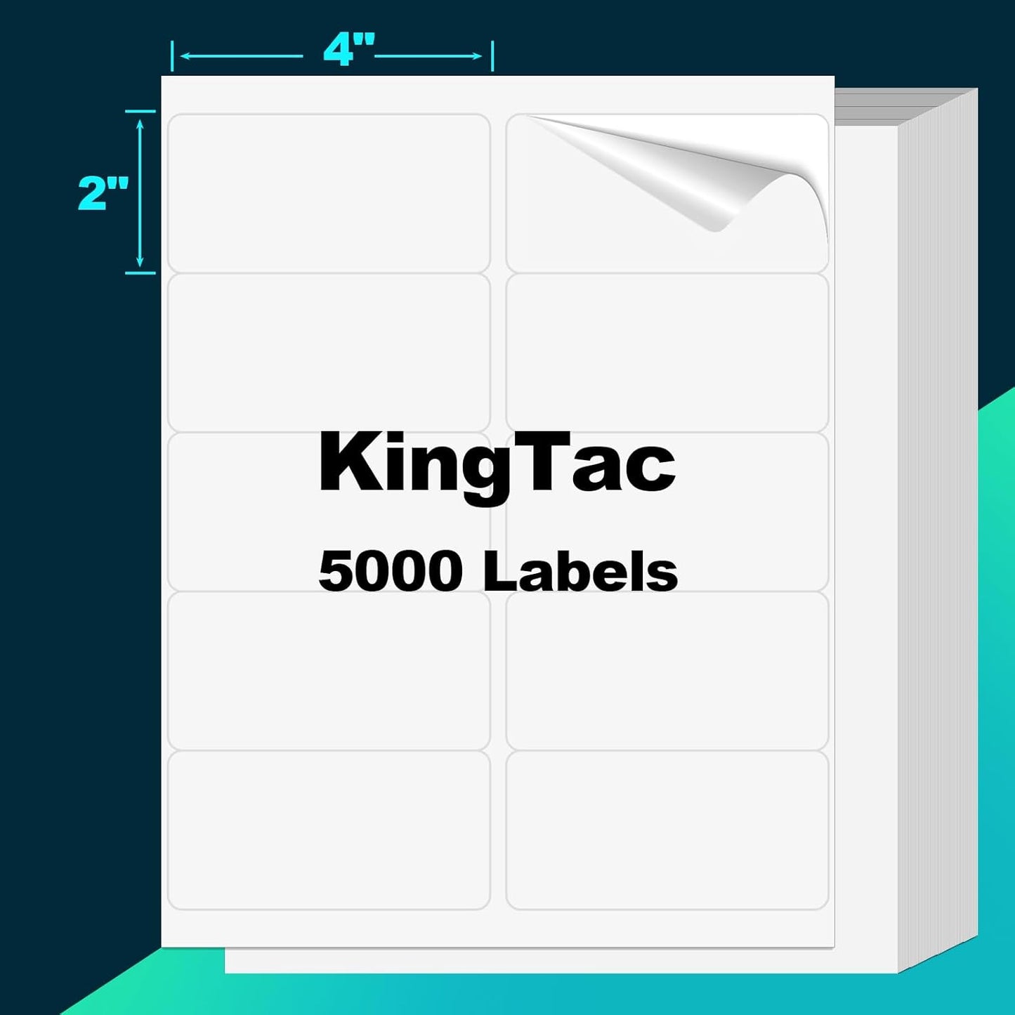 2x4 Shipping Address Labels for Laser & Inkjet Printers - 5000 Pcs