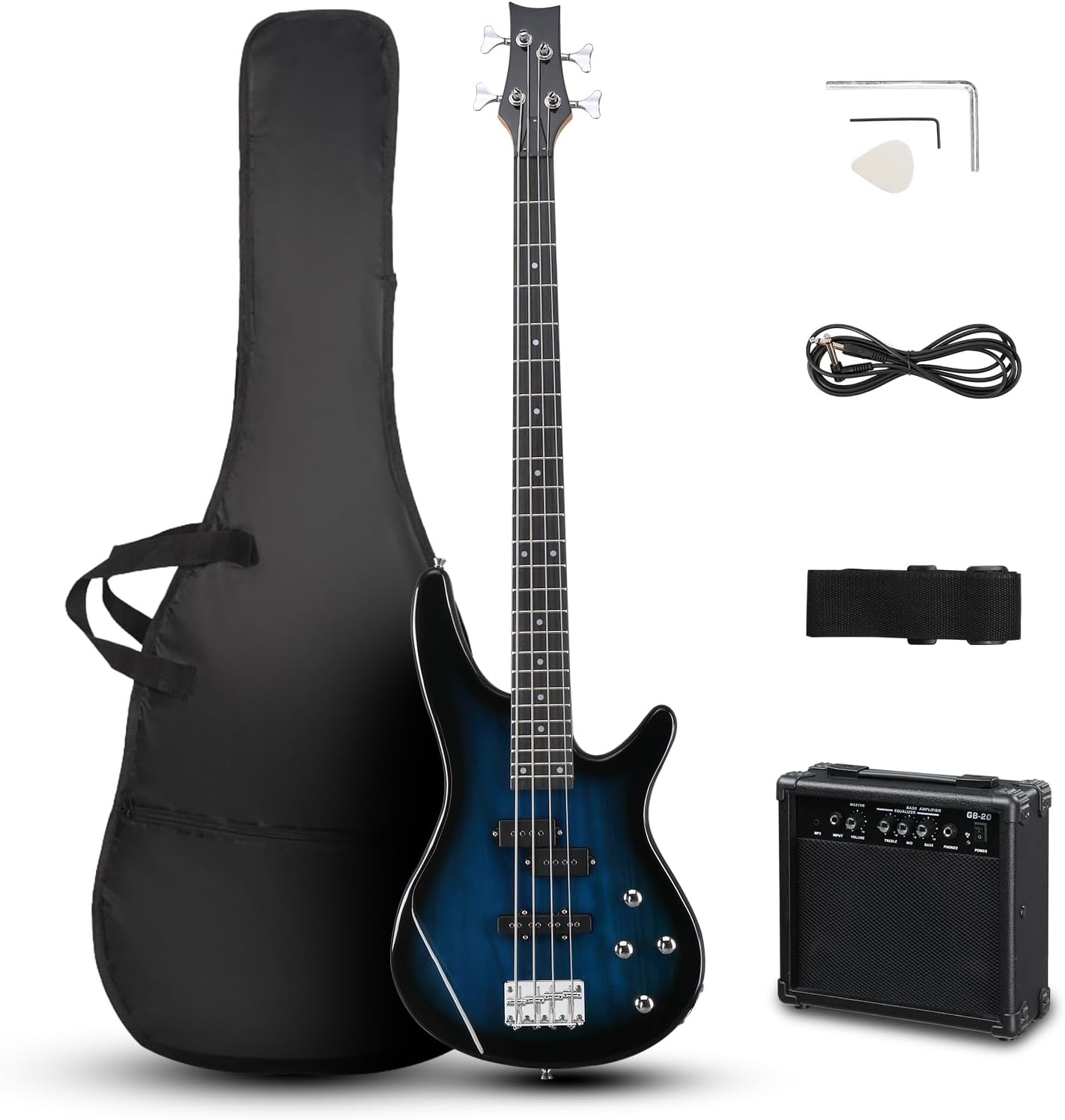 Ktaxon Electric Bass Guitar with 20 Watt Amplifier for All Levels