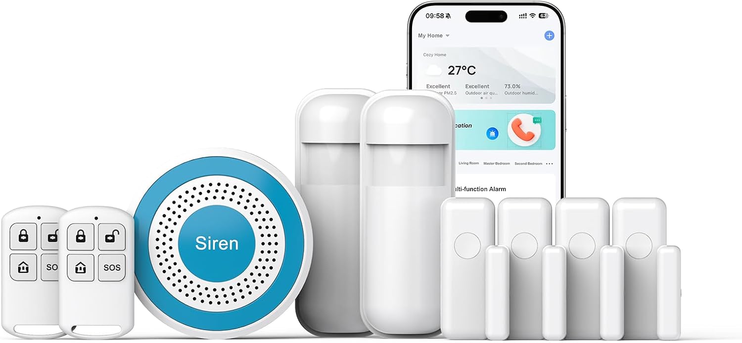 DIY Smart Home Security Kit with Loud Alarm Siren and Sensors