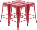 FDW Metal Bar Stools Set of 4 24in Counter Height - Stackable