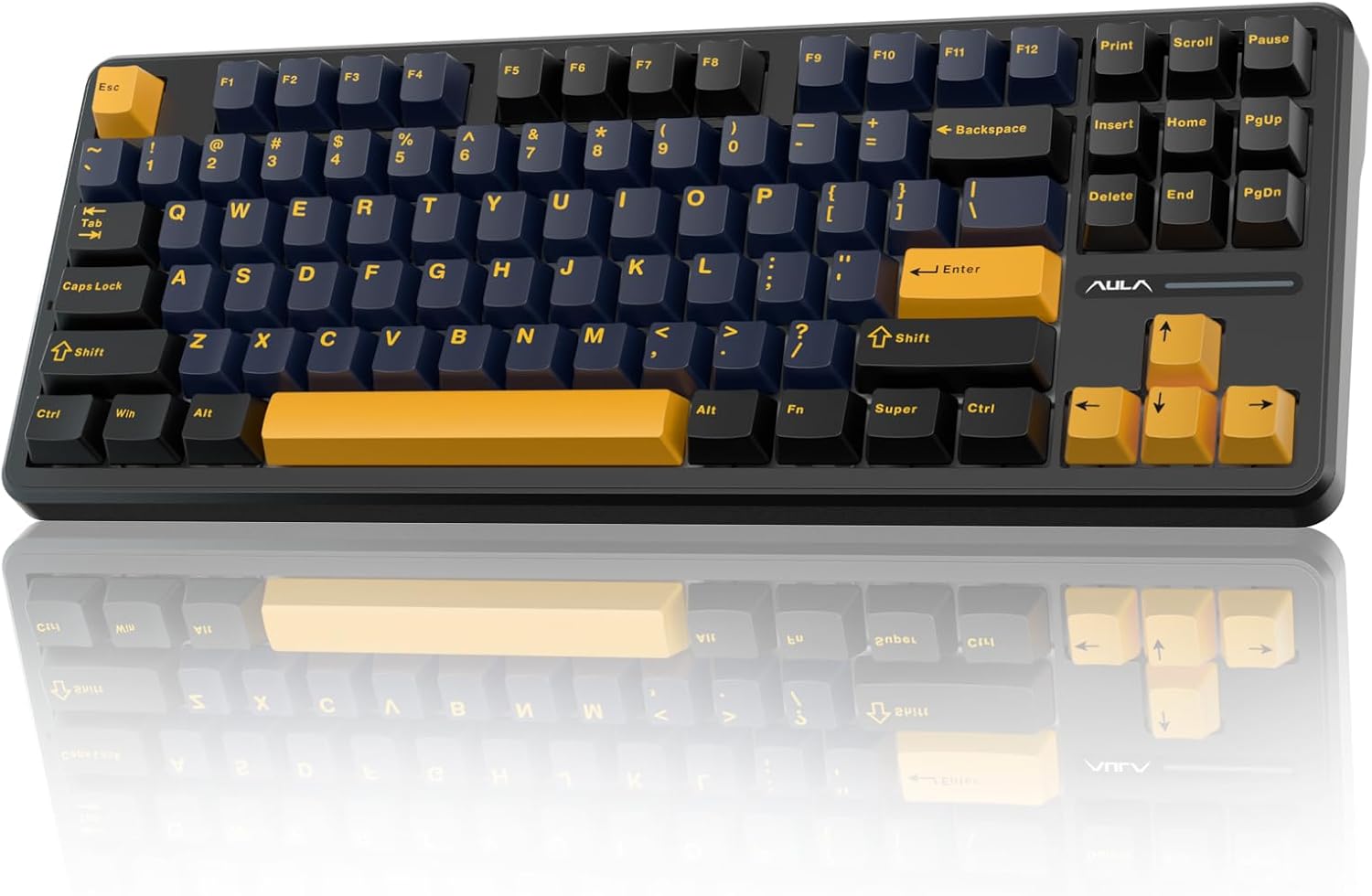 AULA F87 Wireless Mechanical Keyboard: Hot Swappable, PBT Keycaps, RGB Backlit