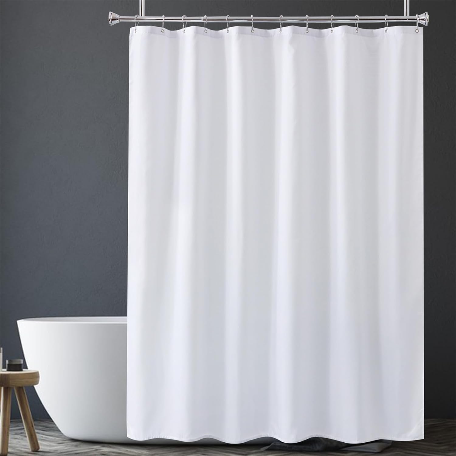 Amazer Water-Repellent Shower Curtain Liner - 2-in-1 Design