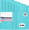 Heavy Duty Plastic Folder 60 Pack - Durable Light Blue Letter Size