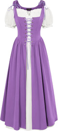 Scarlet Darkness Renaissance Costume Women Peasant Dress with Pockets