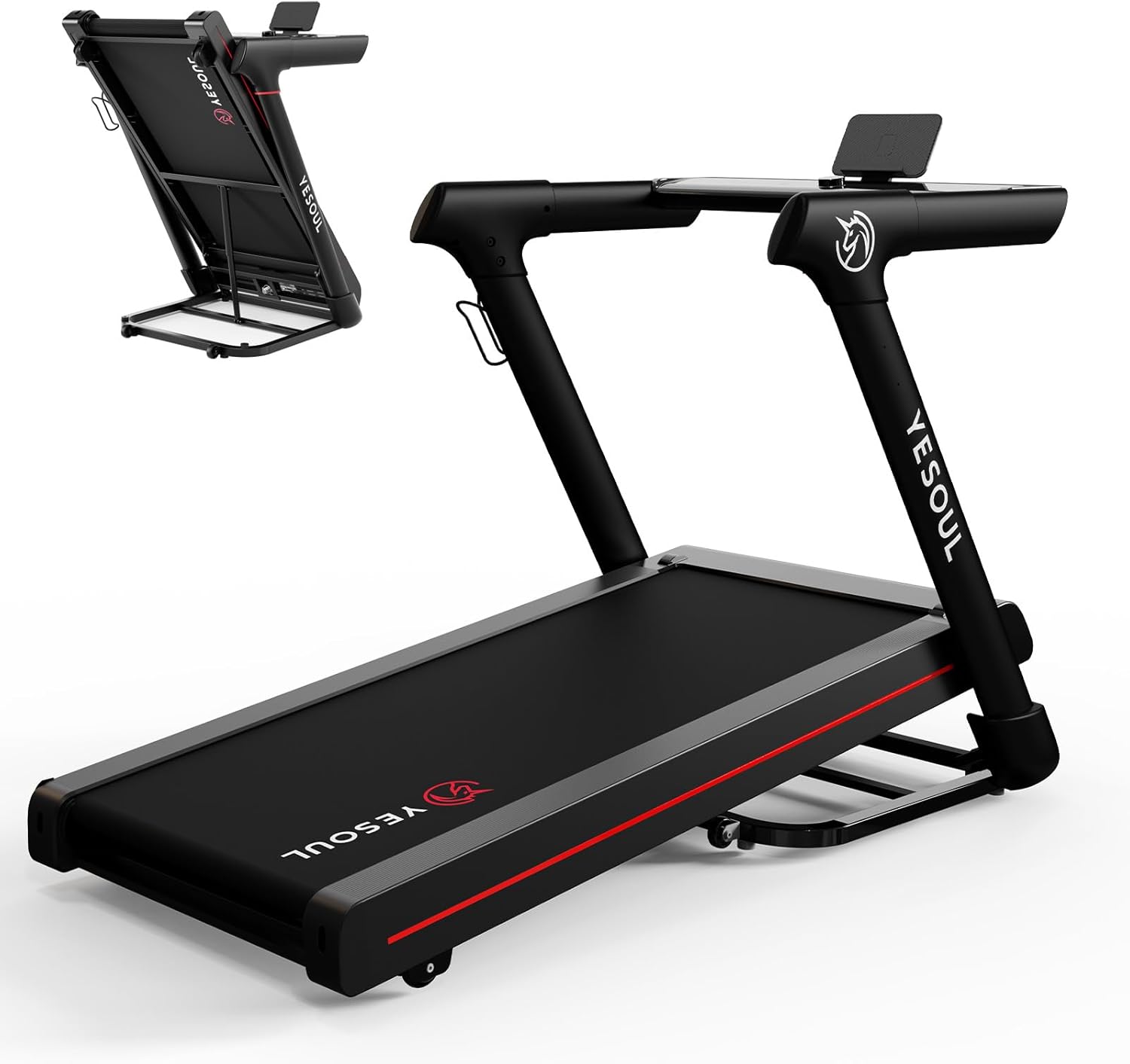 Yesoul Walking Treadmill for Seniors with Long Handrails and Safety