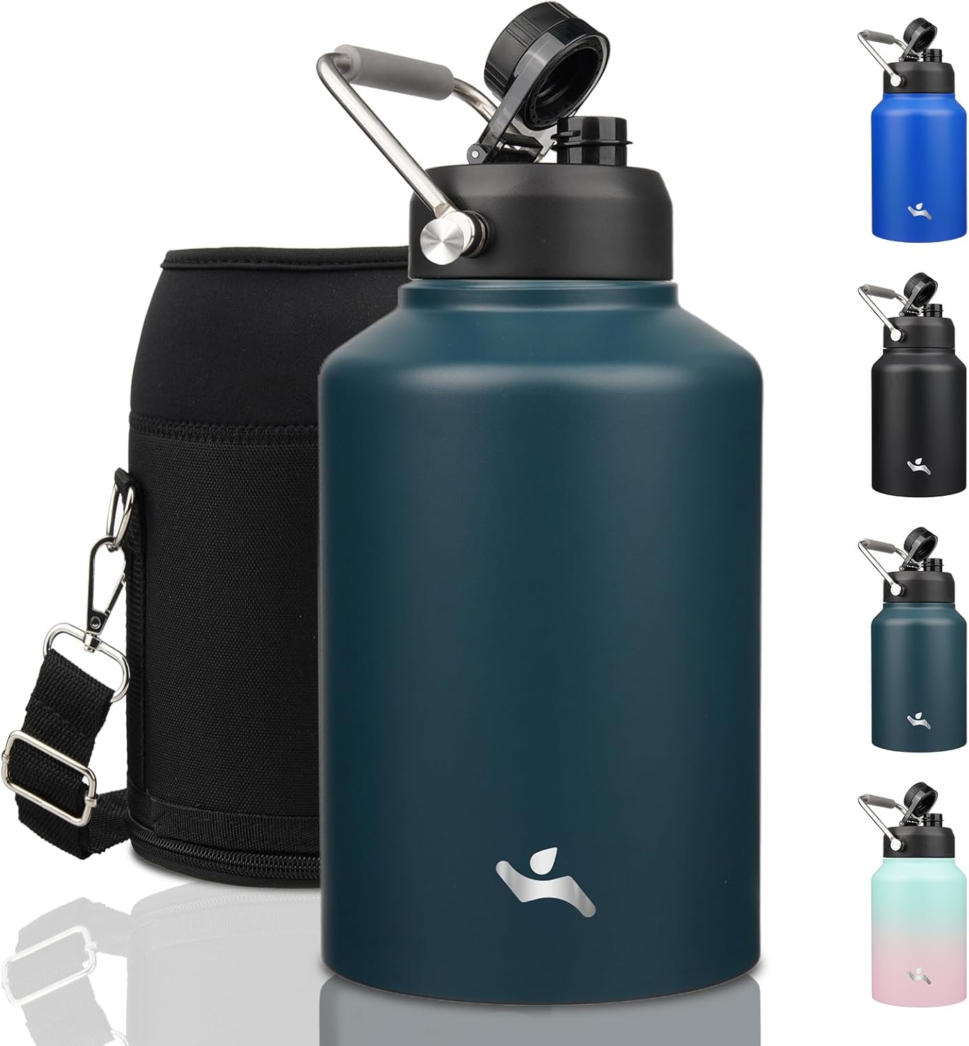 1 Gallon Insulated Water Bottle with Handle for Hydration