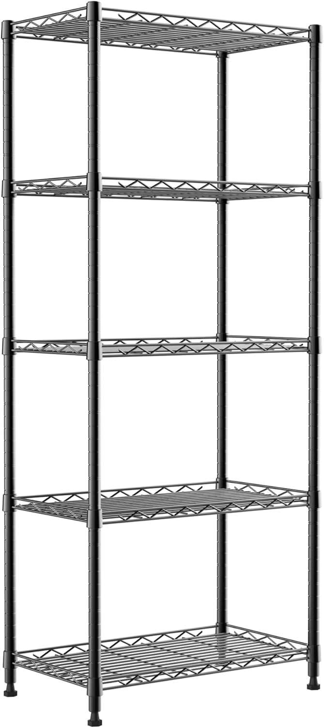 REGILLER 5-Wire Shelving Metal Storage Rack for Home Use