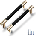12 Pack 5 in Knurled Cabinet Handles 6.2 in Length - Two-Tone Finish