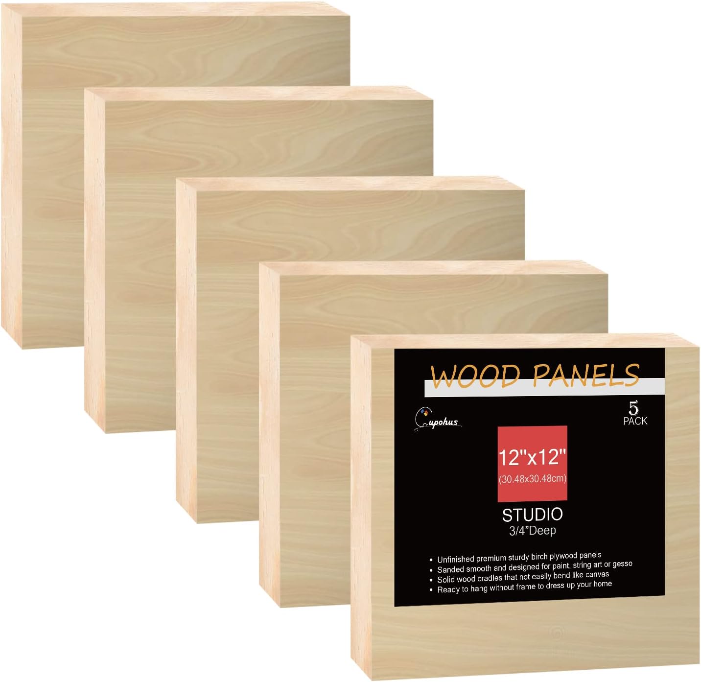 Cupohus Unfinished Birch Wood Boards for Painting and Crafts