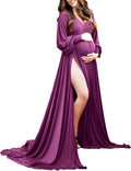 Dedysler Maternity Gown Long Sleeve Sweetheart Maxi - Photo Ready