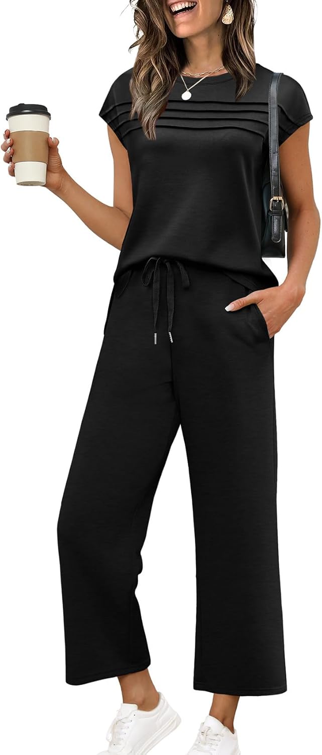 WIHOLL Two Piece Sets for Women Summer Travel Outfits Chic Style