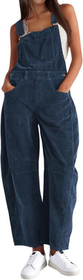 Corduroy Overalls for Women Barrel Wide Leg Bib Jumpsuit - Cozy Fall