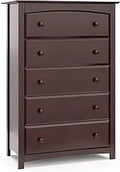 Storkcraft Kenton 5 Drawer Dresser (Espresso) - Nursery Storage