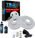TRQ Brake Rotor and Semi-Metallic Pad Front Kit for Ford Fusion