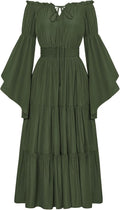 Scarlet Darkness Renaissance Costume Off Shoulder Bell Sleeve Maxi at