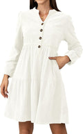 Jayscreate Women's 2025 Corduroy A-Line Dress Above Knee - Stylish