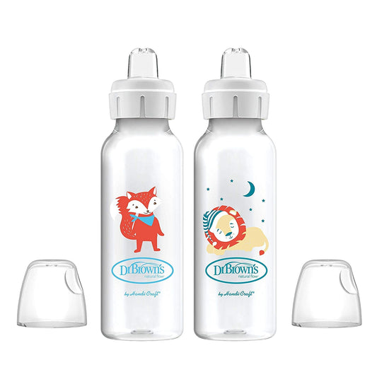 Dr. Brown's Silicone Sippy Bottle, Soft Spout, Cute Design - Easy Sipping